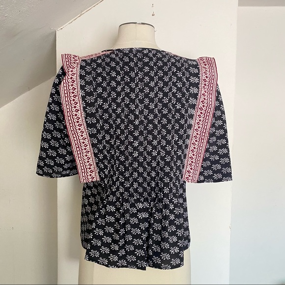 Veronica beard Jules pintuck flutter top size 4 - Picture 8 of 9